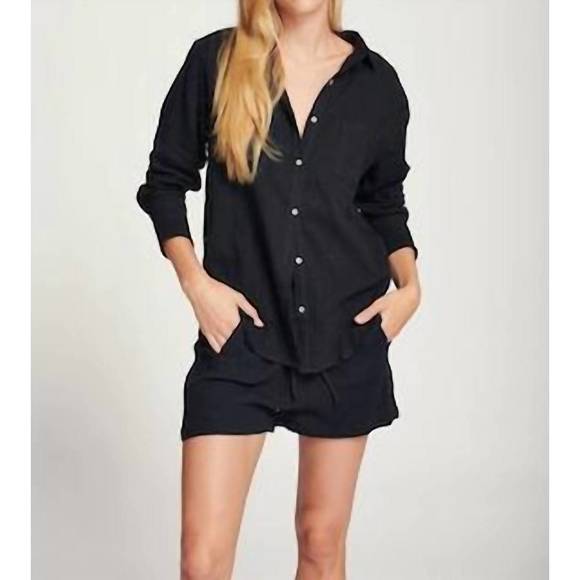 NEW LINE zosia gauze blouse in black - Picture 3 of 3